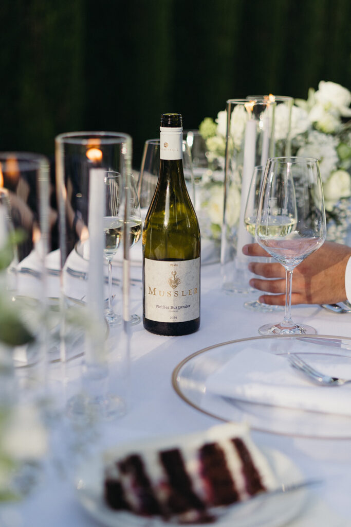 Tischdeko Weingut Mussler Hochzeit