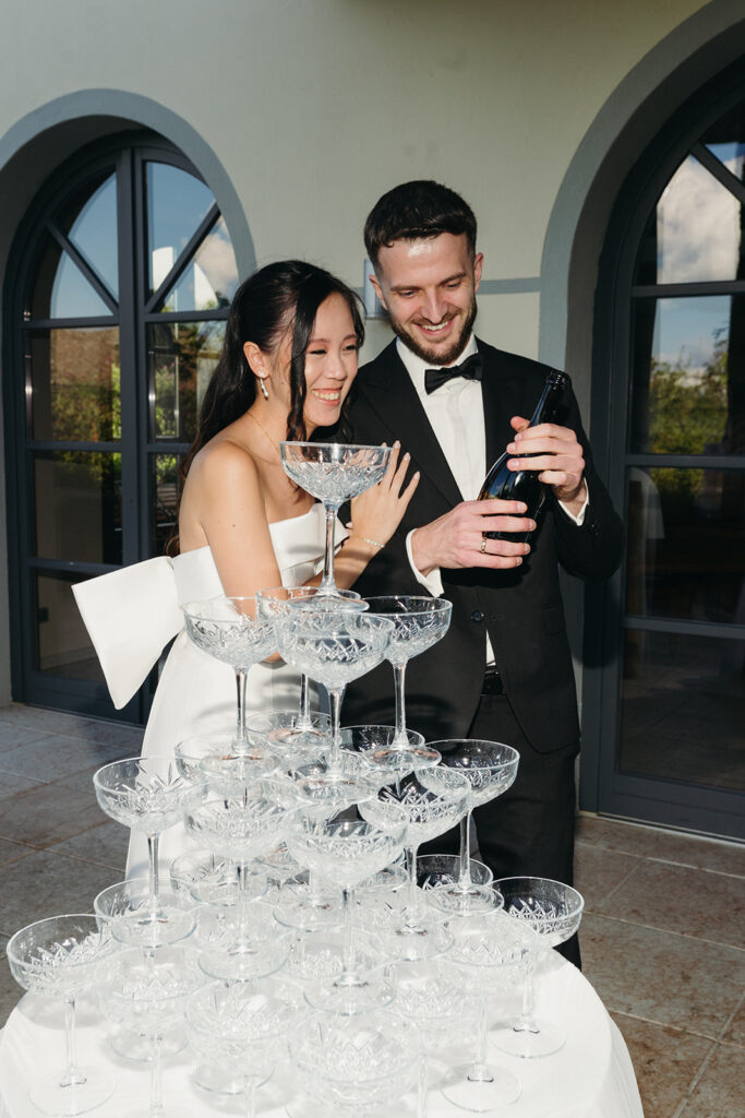 Champagnerturm Hochzeit heiraten